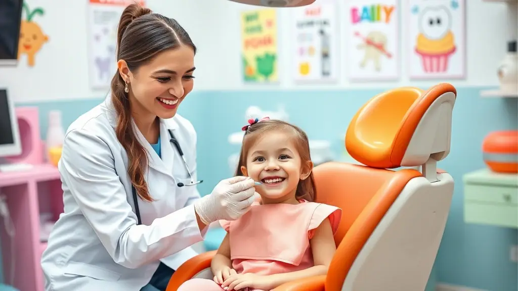 Pediatric dental chair and friendly staff at Pediatric Dentist Katy, TX office